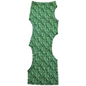 Sheer Goodtimeusa Womens Neon Green Zebra Print Cut Out Mesh Maxi Dress Lrg Sexy